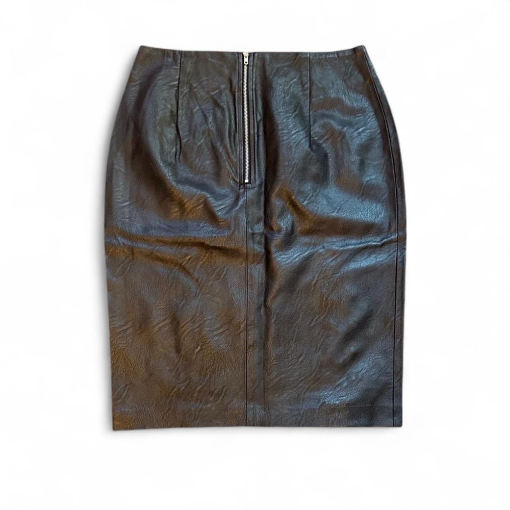 NWT MINKPINK Faux Vegan Leather Black Gothic Chic Lace-Up Pencil Skirt — SMALL - Picture 4 of 4